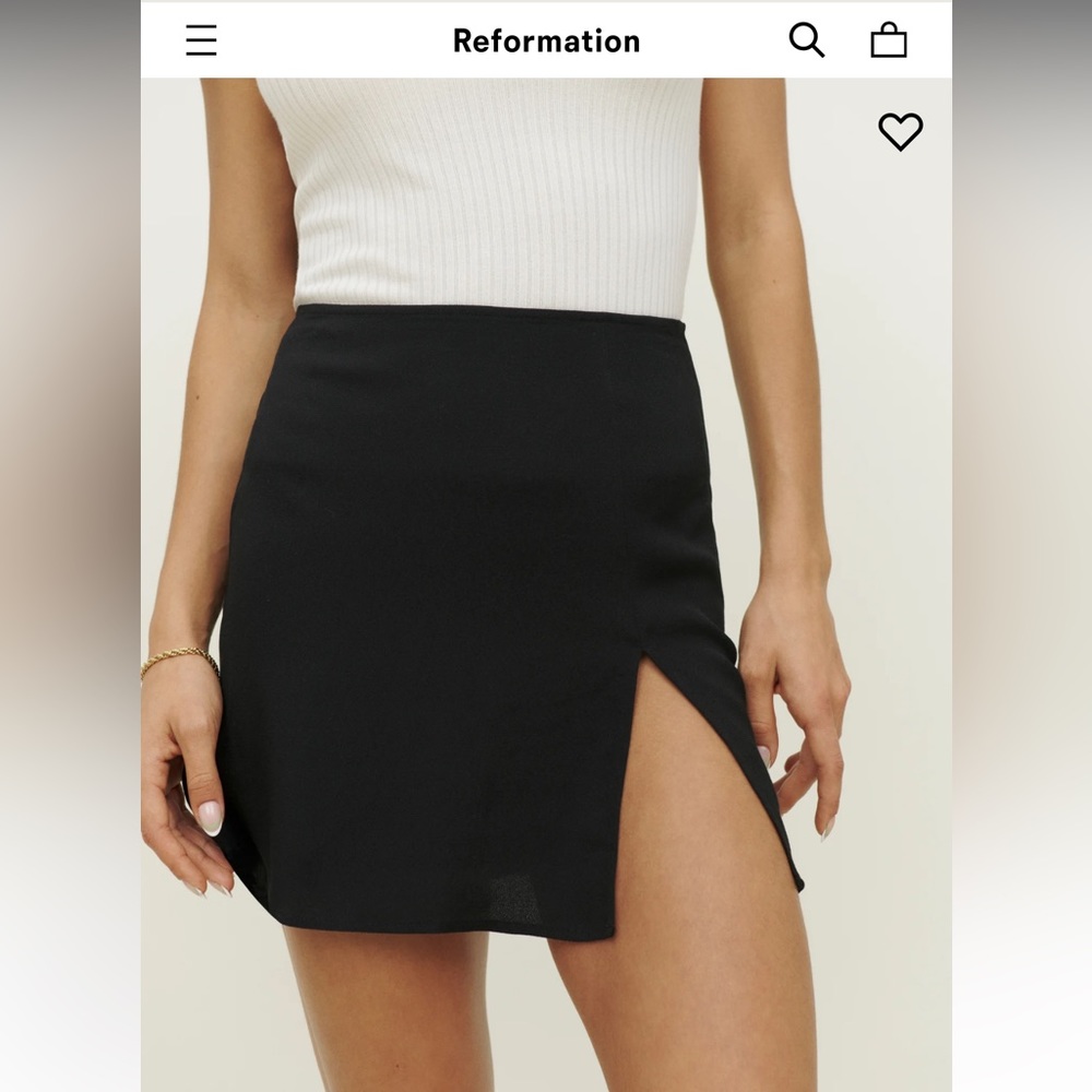 Reformation little black skirt